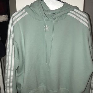 Adidas pastel teal cropped hoodie